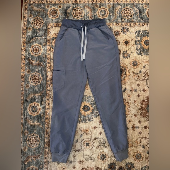 Figs Vapor Blue High Rise Zamora Jogger Scrub Pants - Picture 1 of 3